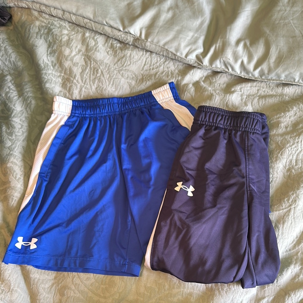 Under Armour Dual Pack: Blue and Black Shorts
